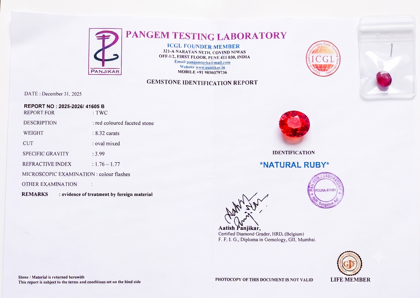 Ruby - 8.32 Carats
