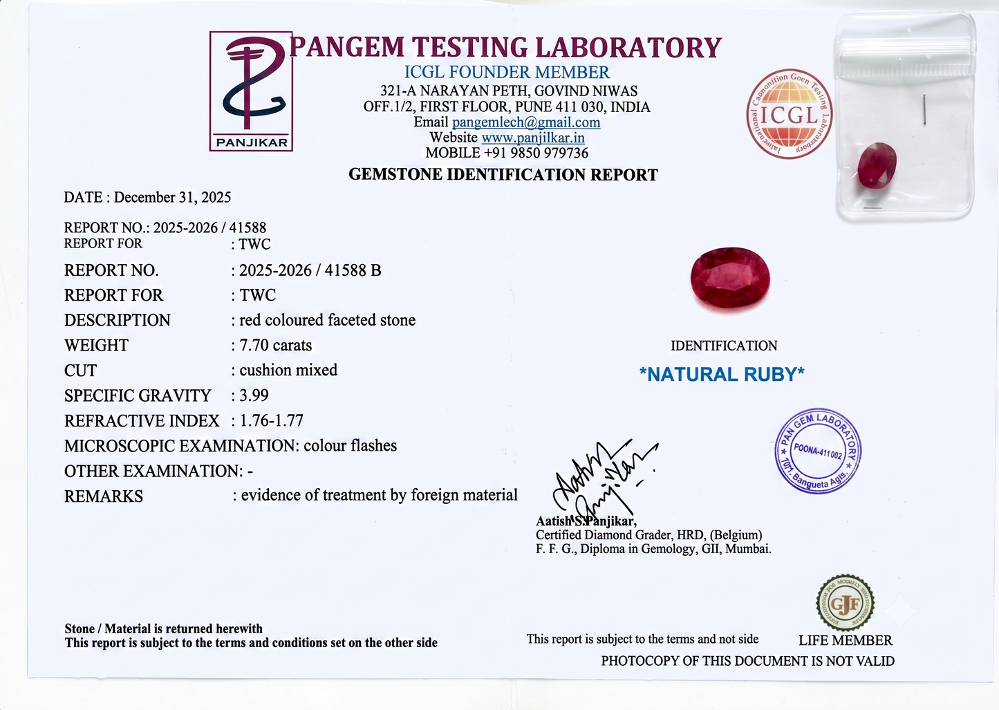 Ruby - 7.7 Carats