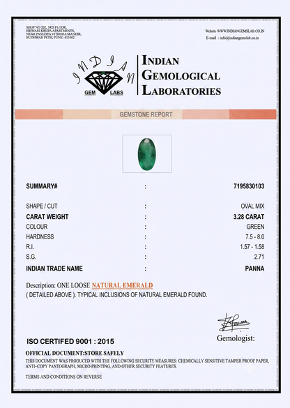 Emerald - 3.28 Carats