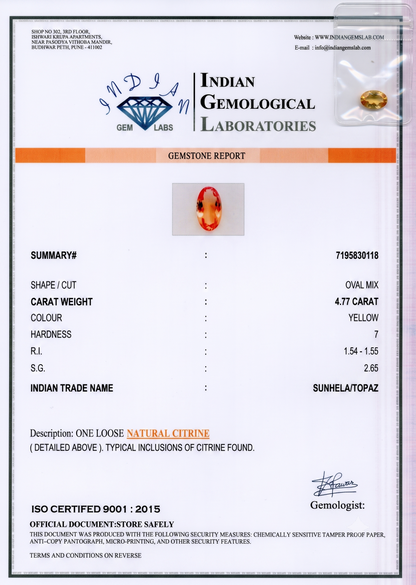 Citrine - 4.77 Carats