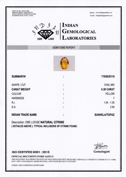 Citrine - 6.3 Carats
