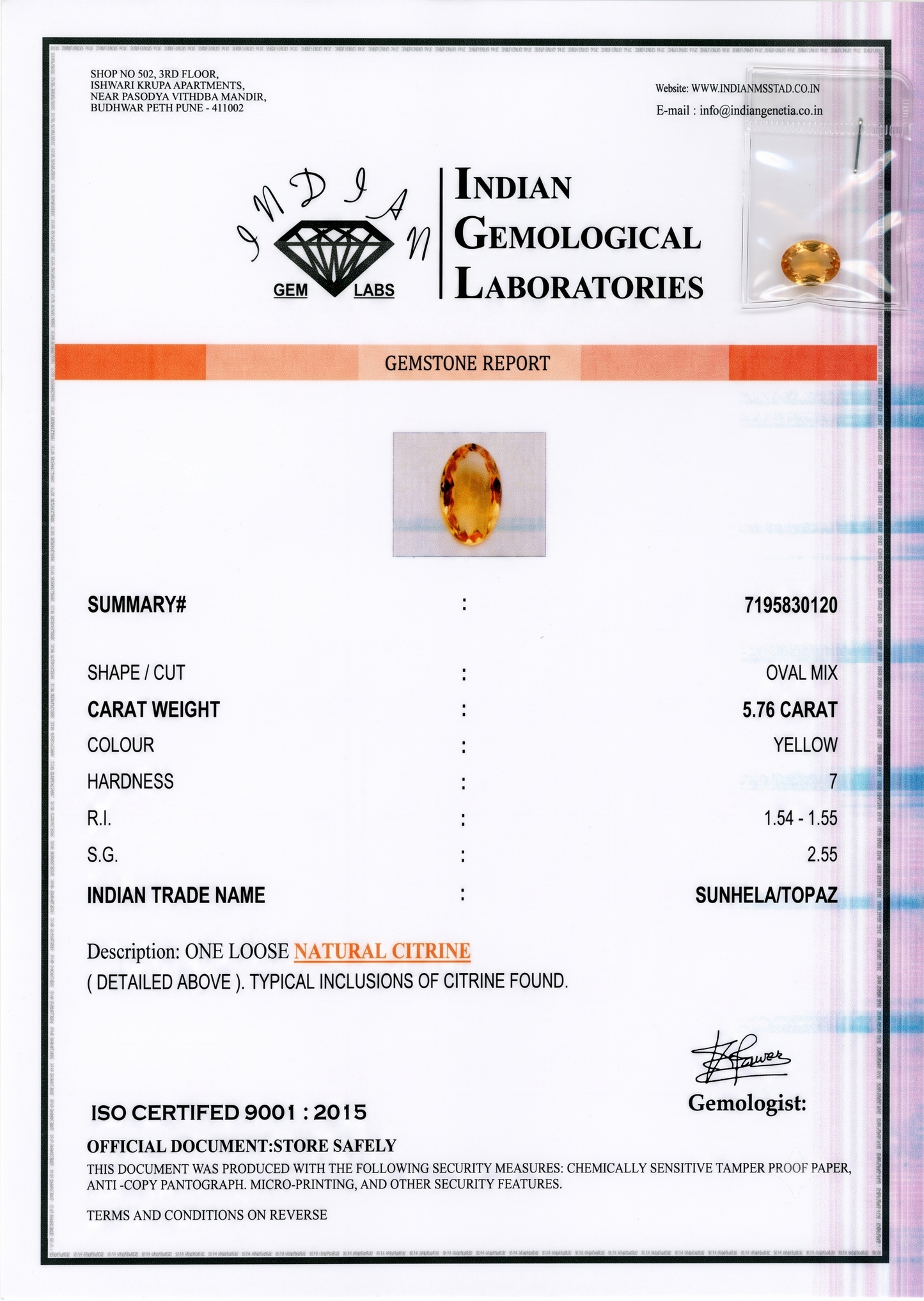 Citrine - 5.76 Carats