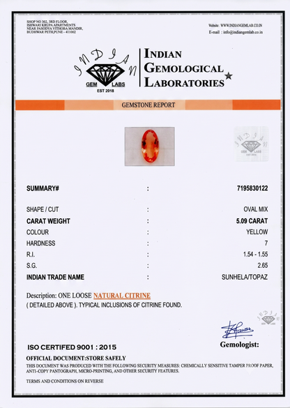 Citrine - 5.09 Carats
