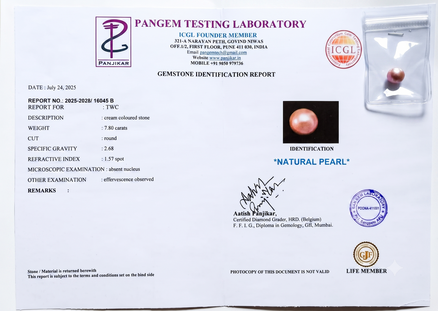 Pearl - 7.8 Carats