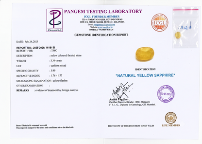 Yellow Sapphire - 3.36 Carats