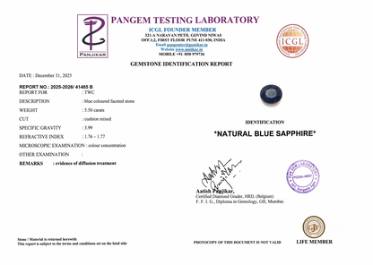 Blue Sapphire - 5.5 Carats